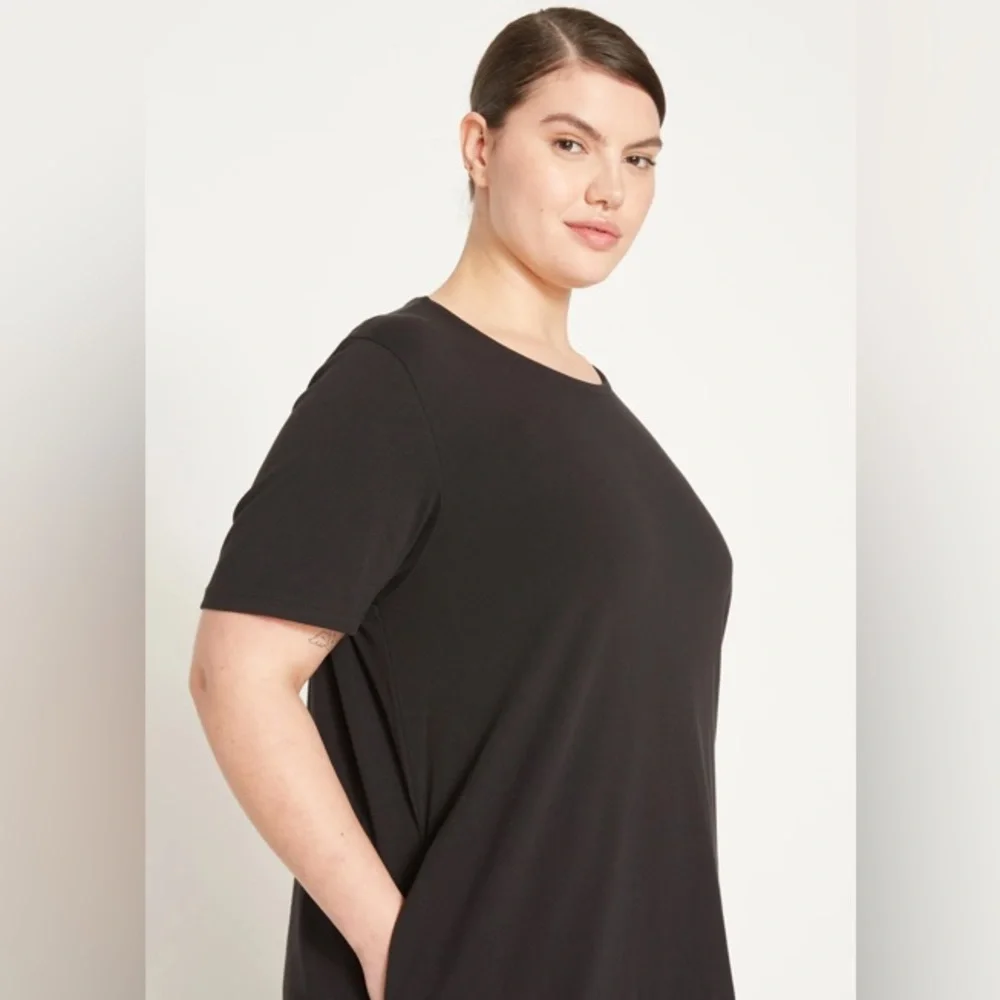 UNIVERSAL STANDARD - Hallie Short Sleeve T-Shirt Dress - Black - L (22-24 / 3X) - Picture 4 of 9
